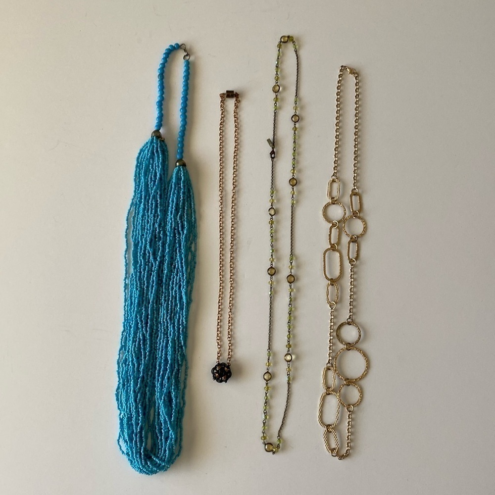 Lot of 4 necklaces costume jewelry beaded glass